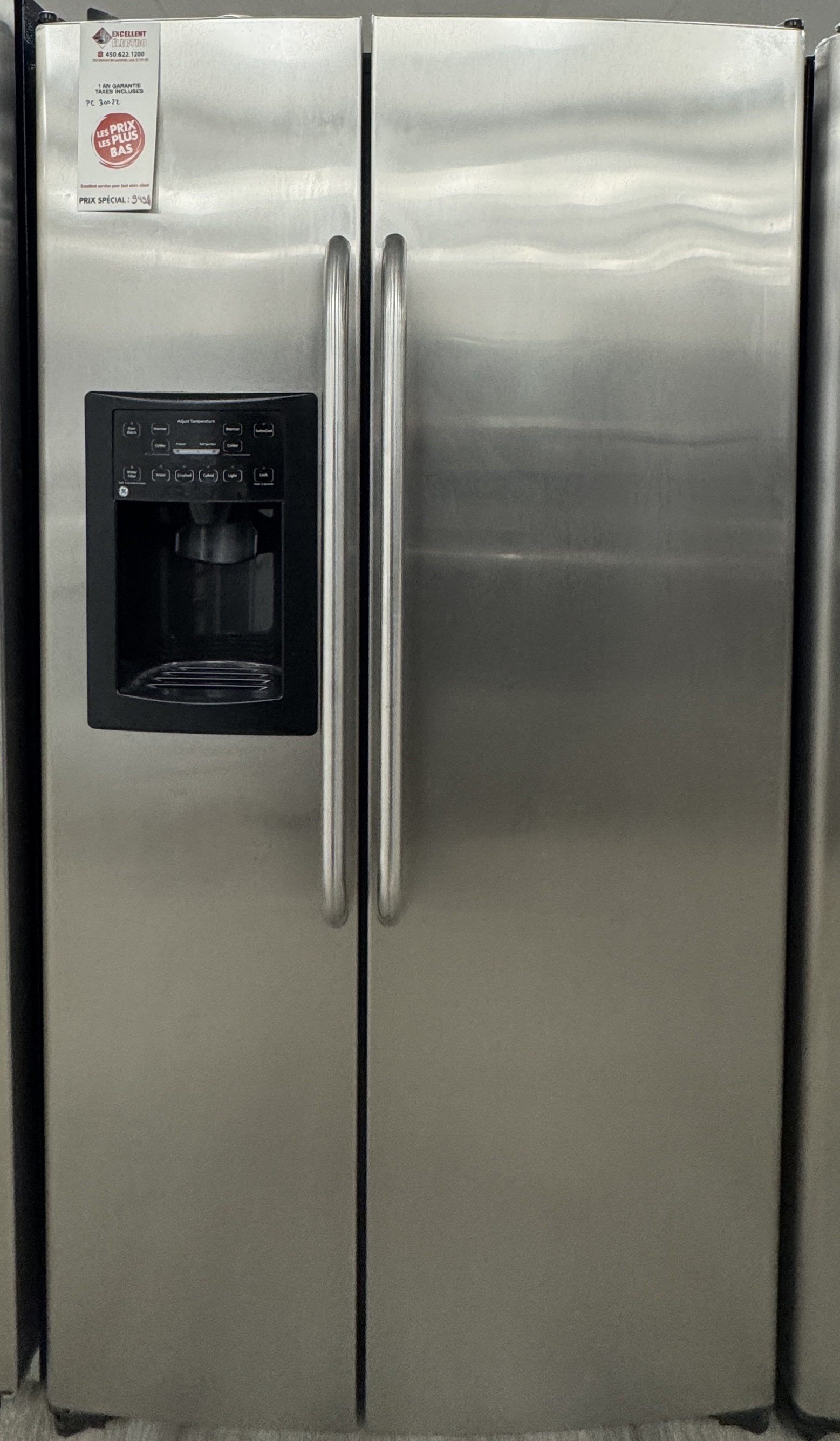 GE - 36'' Refrigerator - Stainless Steel - Side by Side - Refurbished - 30022