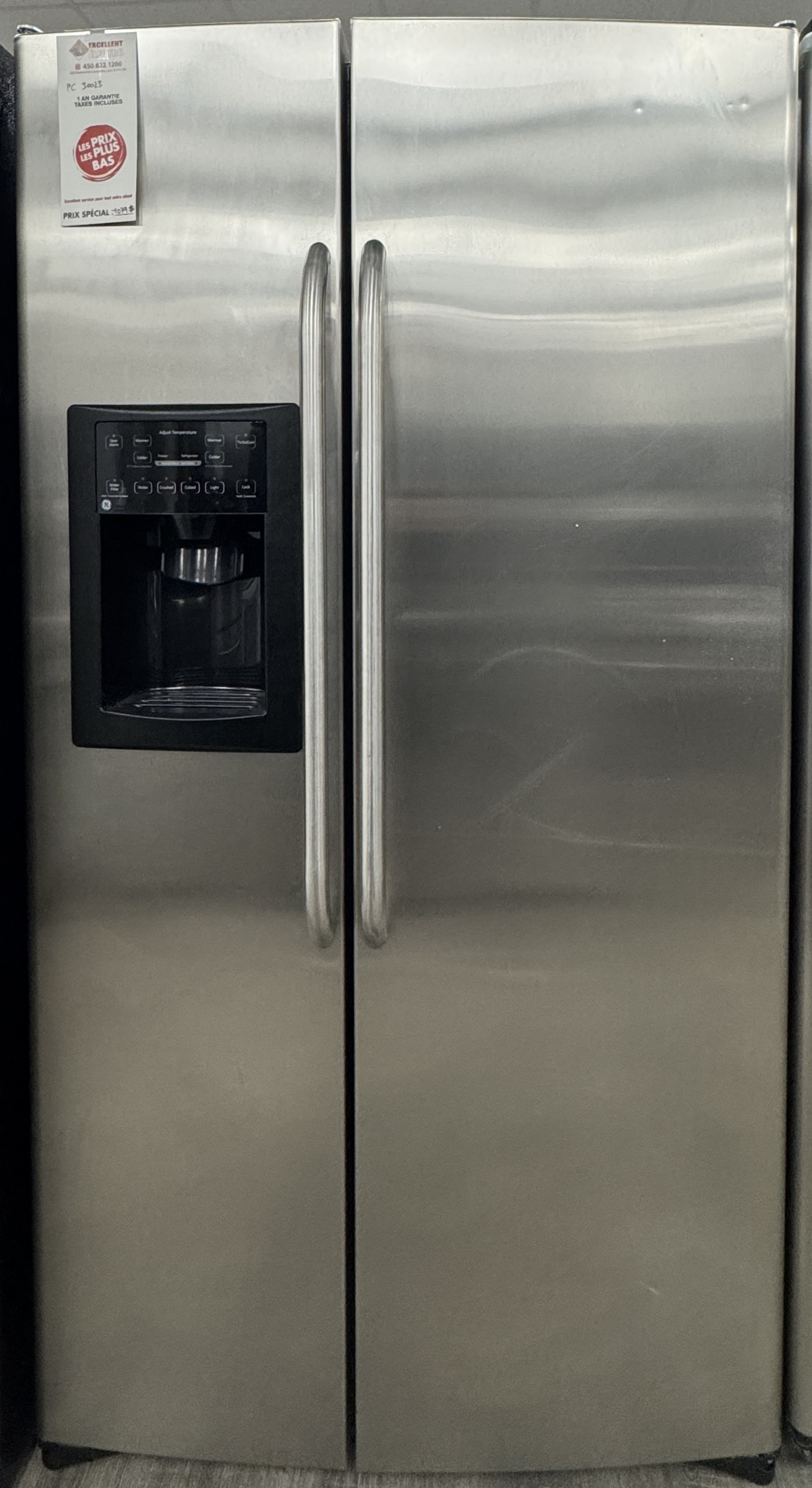 GE - 36'' Refrigerator - Stainless Steel - Side by Side - Refurbished - 30023