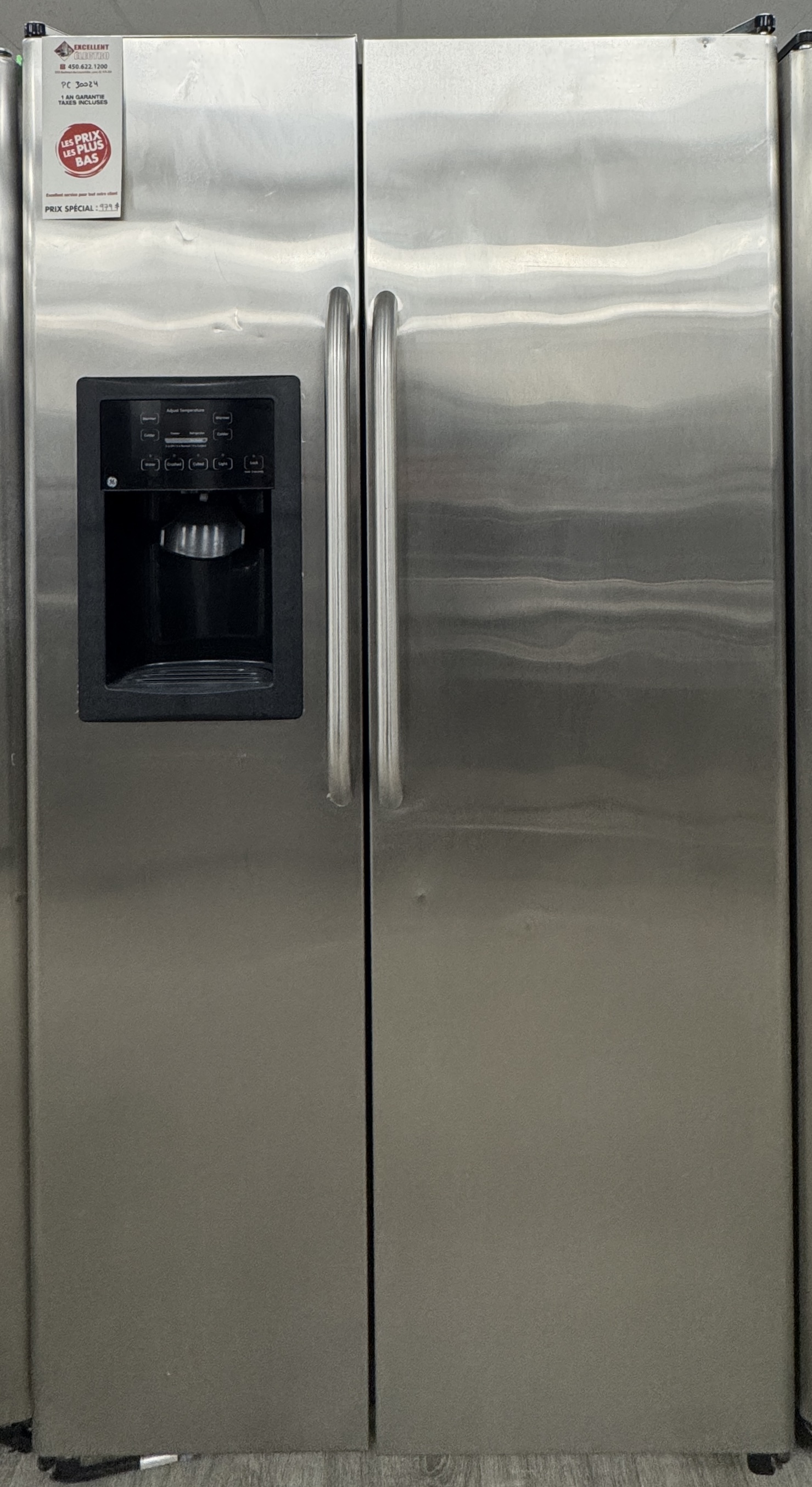 GE - 36'' Refrigerator - Stainless Steel - Side by Side - Refurbished - 30024