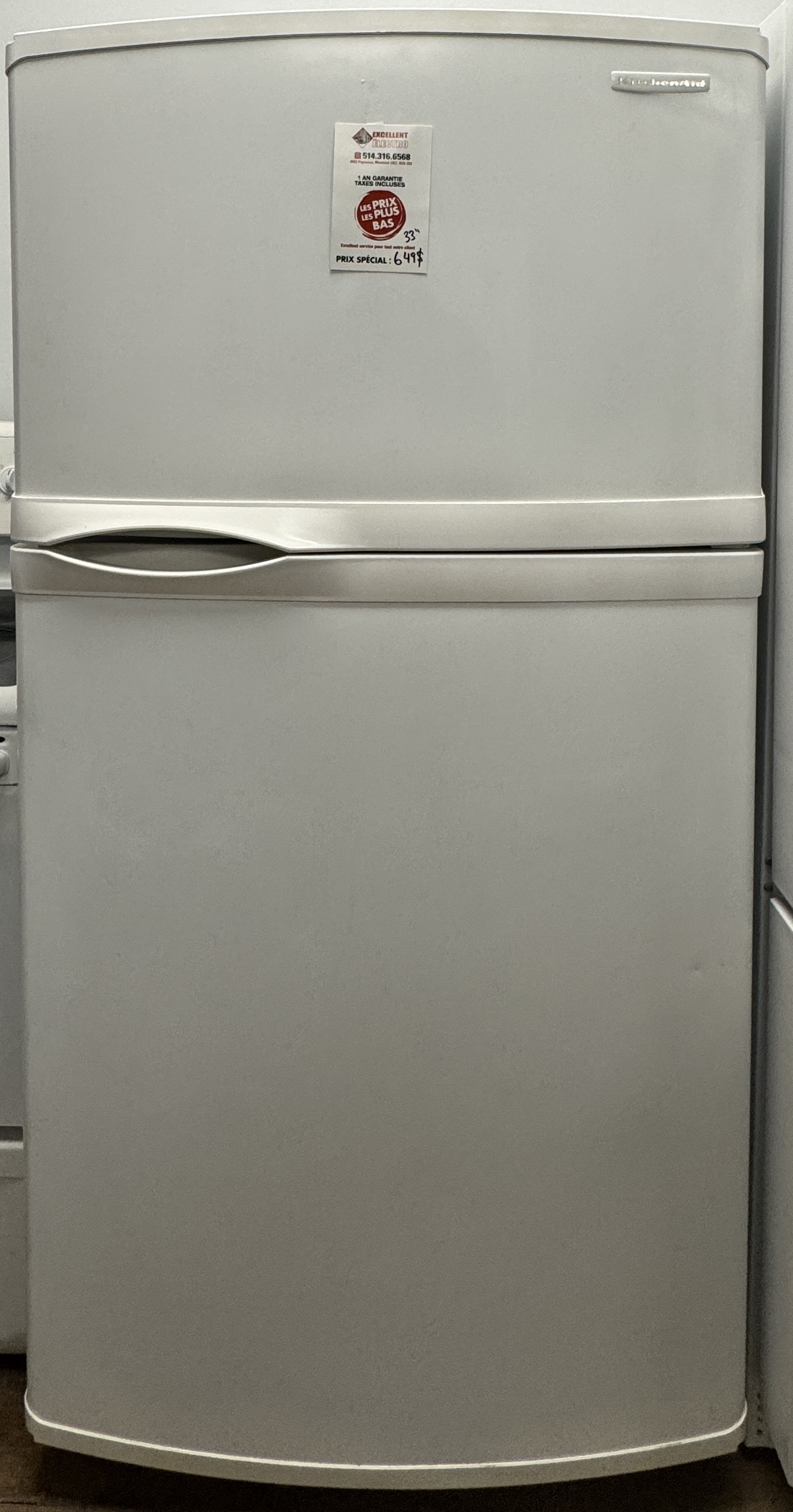 KitchenAid - 33'' Refrigerator - White - Top Freezer - Refurbished - 10020